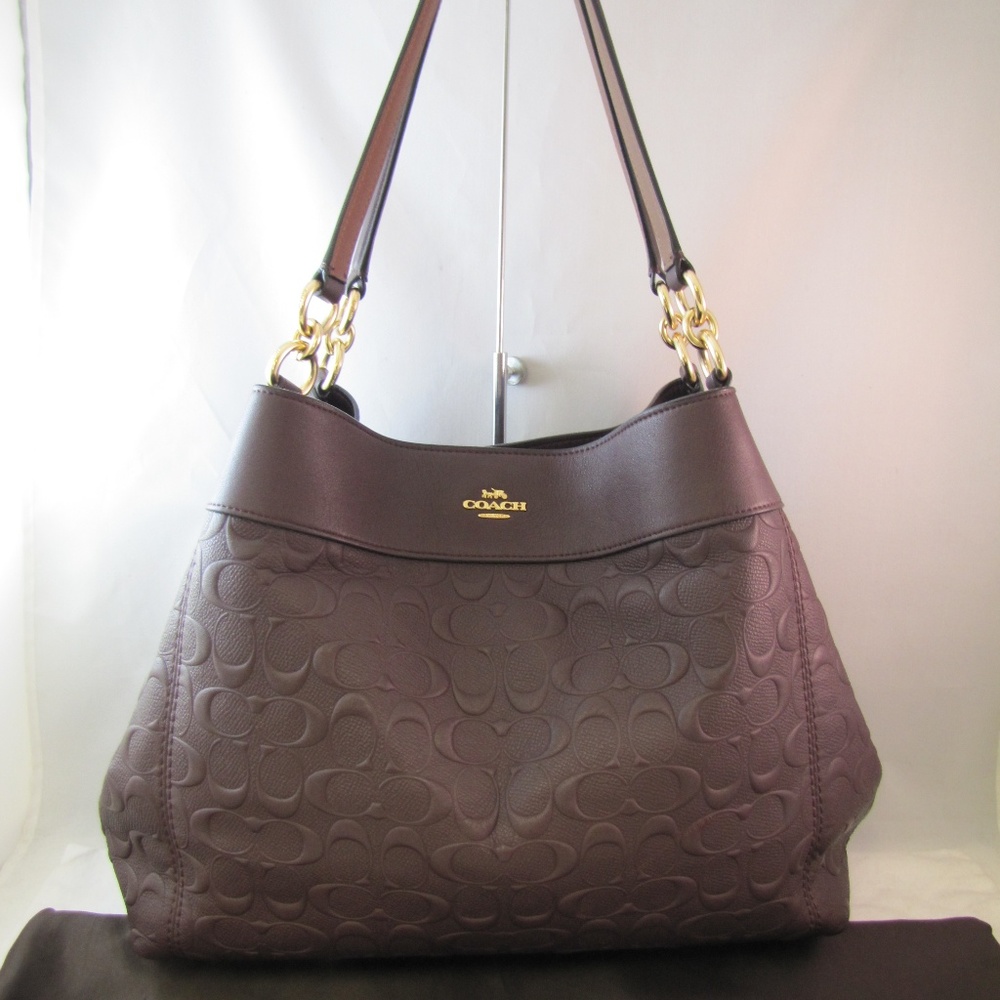 Coach Lexy Brown Signature Embossed Bag F25954